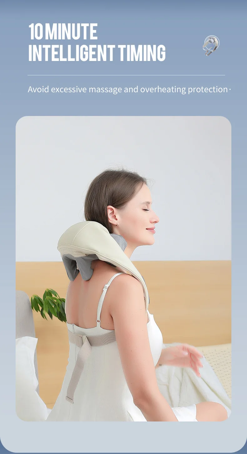 Foreverlily-Massageador de Pescoço e Ombro, Wireless, Amassar Costas, Massagem X - Imagem 6