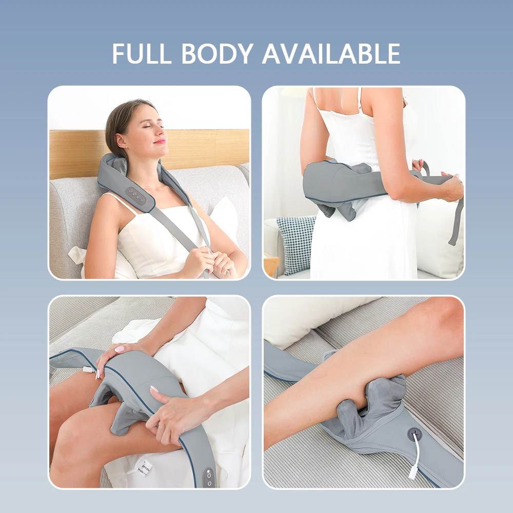 Foreverlily-Massageador de Pescoço e Ombro, Wireless, Amassar Costas, Massagem X - Imagem 16