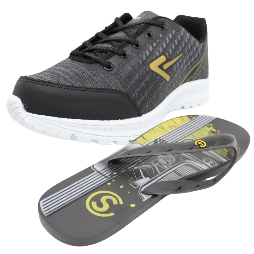 Kit Tenis Box 200 e Chinelo Masculino Estiloso Macio Tamanho Especial Do 45 Ao 4 - Imagem 4