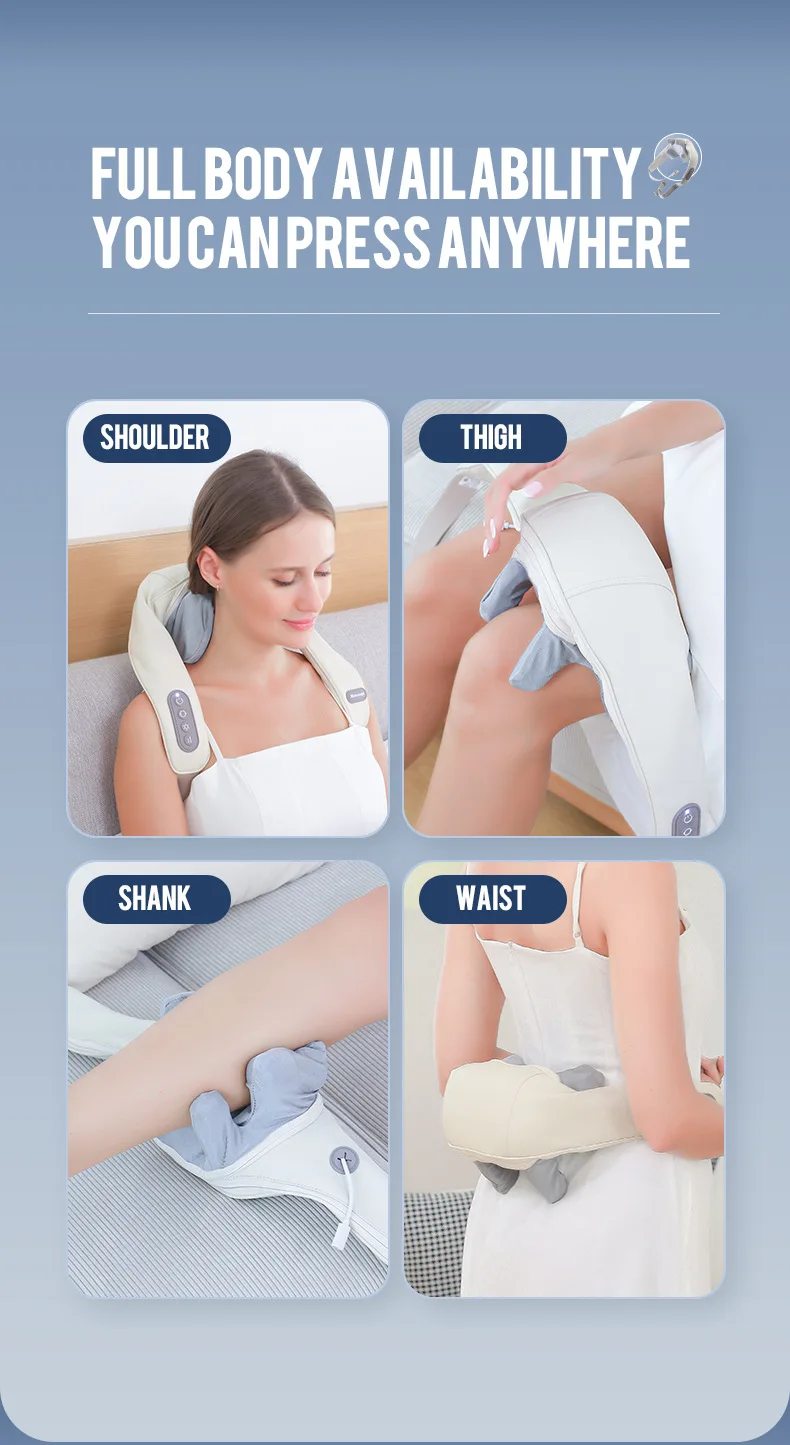 Foreverlily-Massageador de Pescoço e Ombro, Wireless, Amassar Costas, Massagem X - Imagem 7