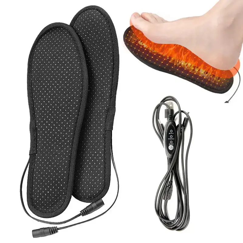 Palmilhas de sapato aquecidas usb com pés de controle remoto tapete de meia quen - Imagem 2