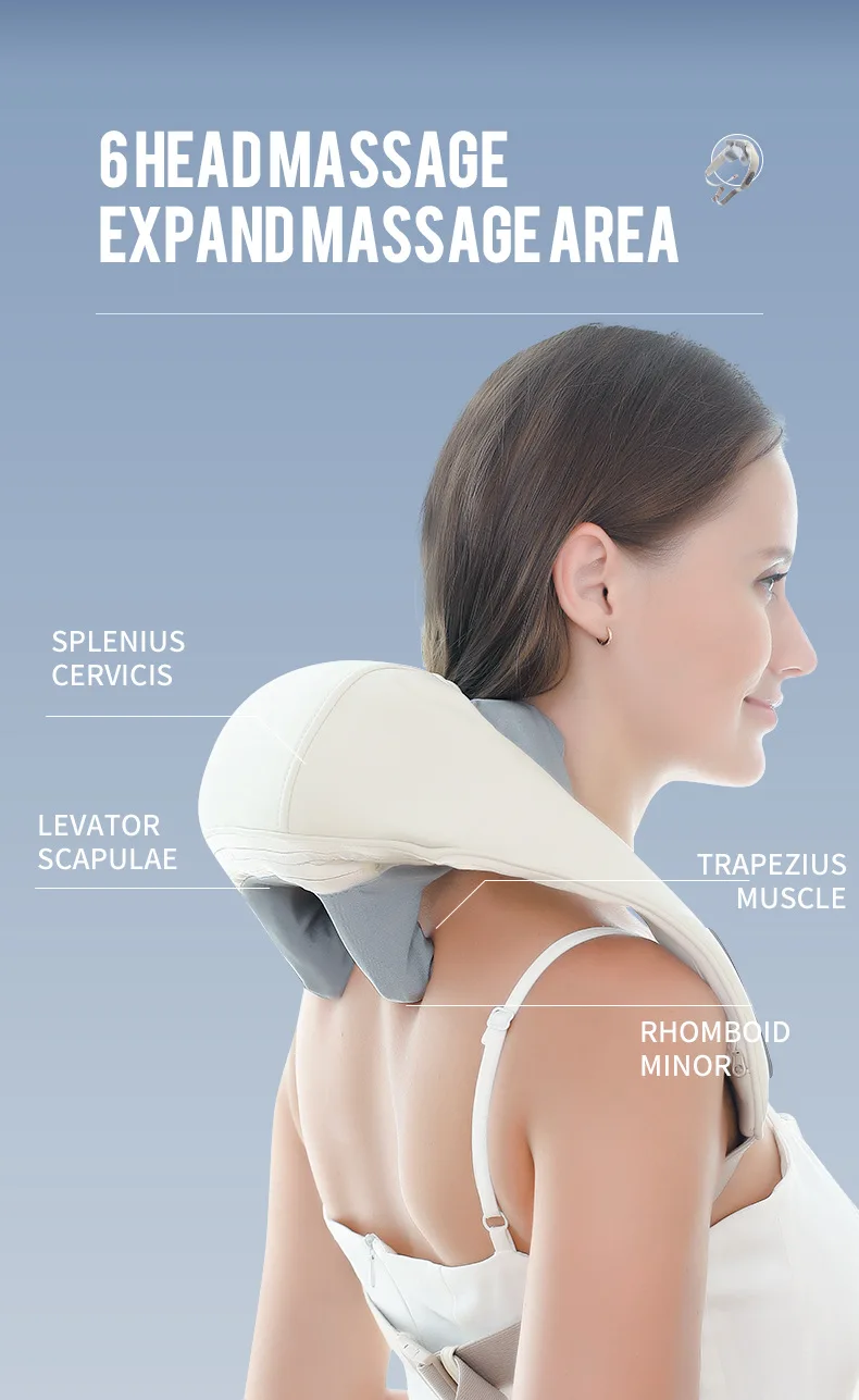 Foreverlily-Massageador de Pescoço e Ombro, Wireless, Amassar Costas, Massagem X - Imagem 59