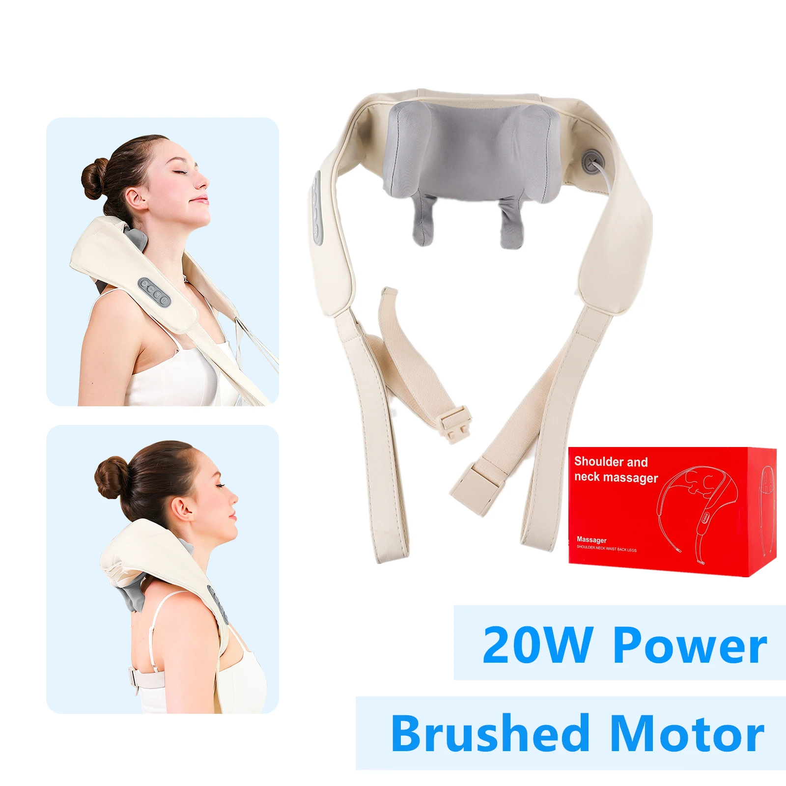 Foreverlily-Massageador de Pescoço e Ombro, Wireless, Amassar Costas, Massagem X - Imagem 54