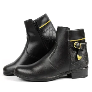 Coturno Bota Feminina Cano Curto Salto Baixo Conforto Estilo