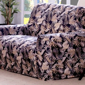Capa de Sofá Adere Floral Preto 02 e 03 Lugares