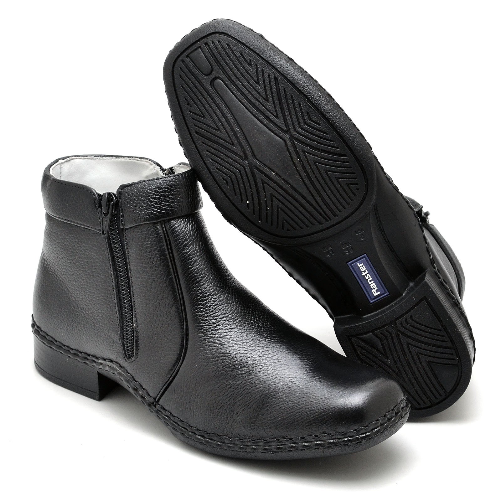 Botina Casual Conforto Couro Preto - Imagem 6