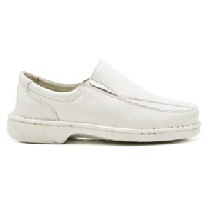 Sapato Conforto Couro Masculino Branco