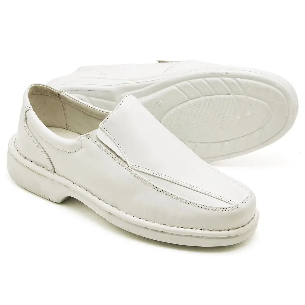 Sapato Conforto Couro Masculino Branco - Imagem 2