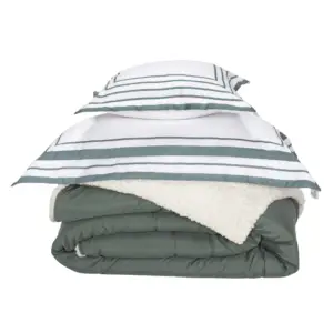 Kit Coberdrom Soft 03 Peças Solteiro cor:Verde Militar