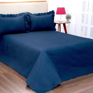 Kit Cobreleito Classic Queen 03 pçs Azul