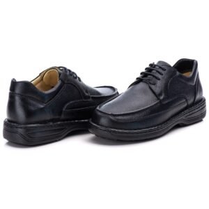 Sapato Casual Conforto Couro Preto