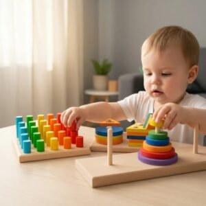 Kit 3 Brinquedos Educativo Infantil em Madeira e EVA Pedagógico Lúdico