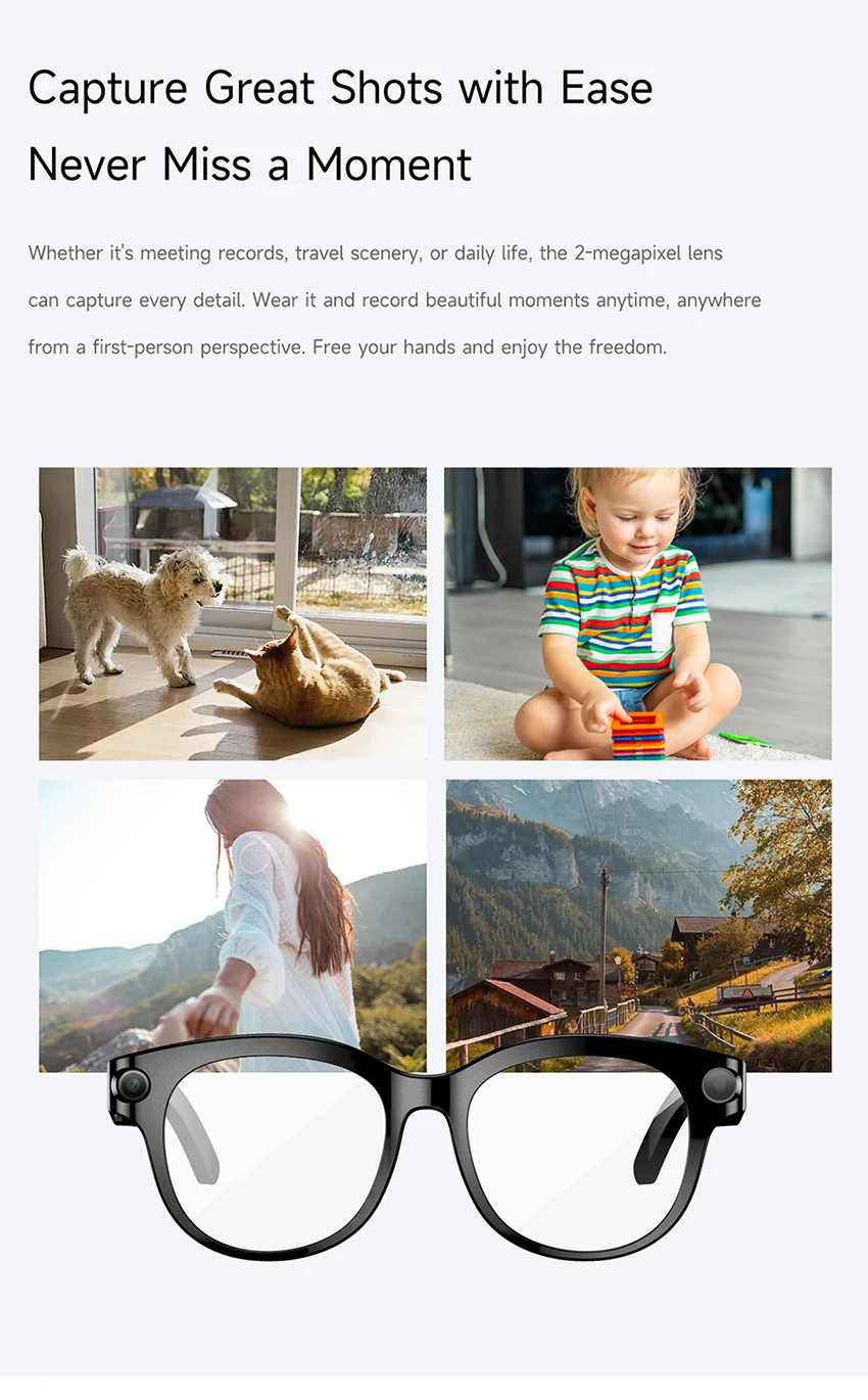 Óculos Inteligentes com Câmera para Fotos, Vídeos e Tradução - Imagem 11