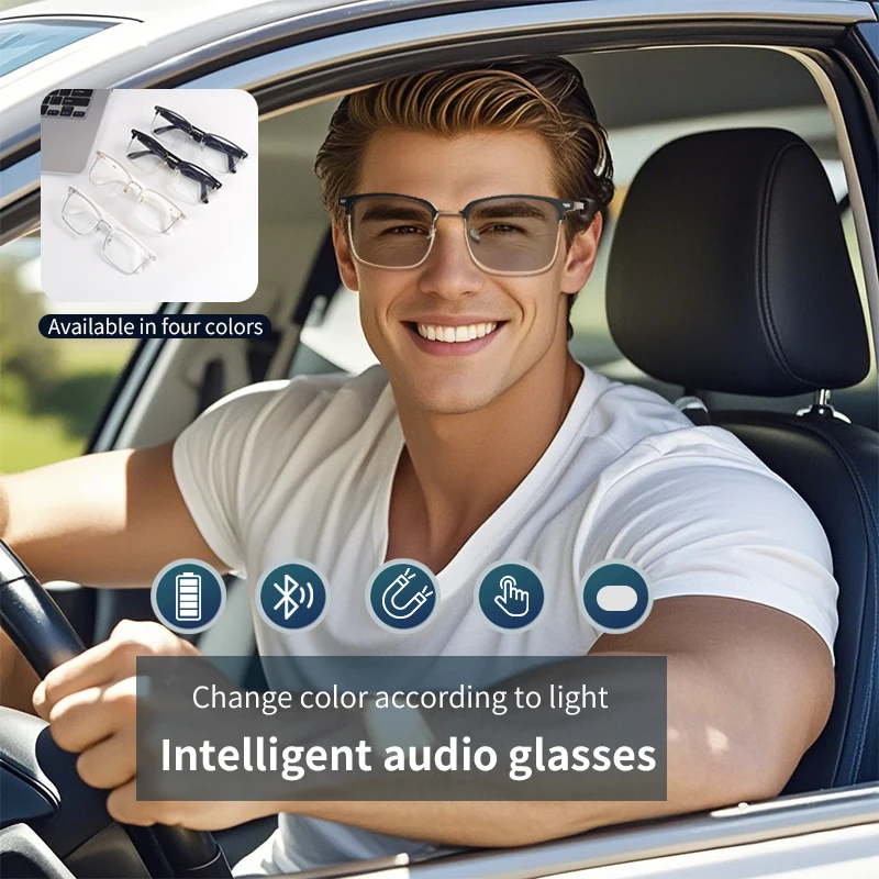 Óculos Inteligentes G13 com Áudio e Lentes que Mudam de Cor - Imagem 4