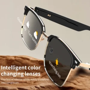 Óculos Inteligentes G13 com Áudio e Lentes que Mudam de Cor