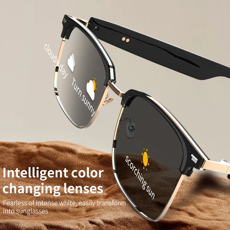 Óculos Inteligentes G13 com Áudio e Lentes que Mudam de Cor