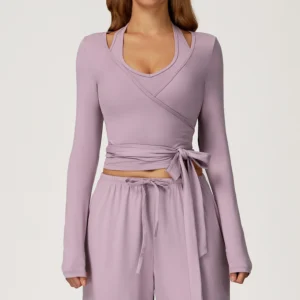 Conjunto Feminino de Manga Longa para Yoga e Atividades Físicas
