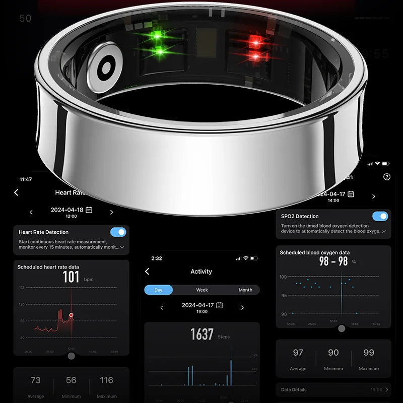 Anel Inteligente Smarto R09 para Monitoramento de Saúde e Sono - Imagem 4