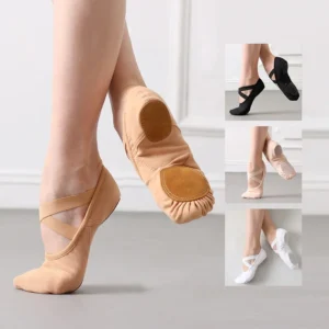 Sapatilha de Balé em Lona com Sola Partida para Dança