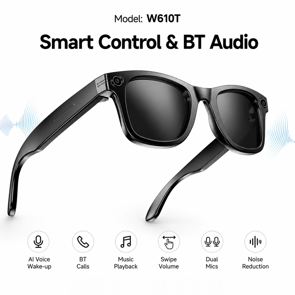 Óculos Inteligentes W610T com Câmera para Tradução e Assistente IA - Imagem 2