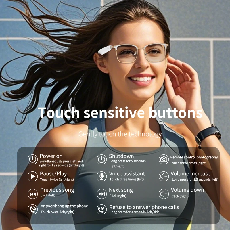 Óculos Inteligentes com Bluetooth e Fones de Ouvido GS13 - Imagem 4