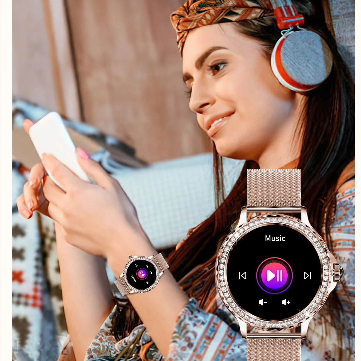 Smartwatch Feminino com Monitor de Saúde e Chamadas Bluetooth - Imagem 5