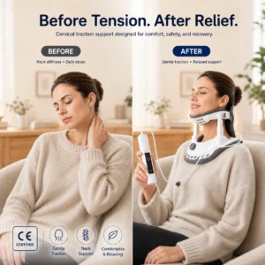 Aparelho de Tração Cervical Pneumático para Alívio e Postura do Pescoço