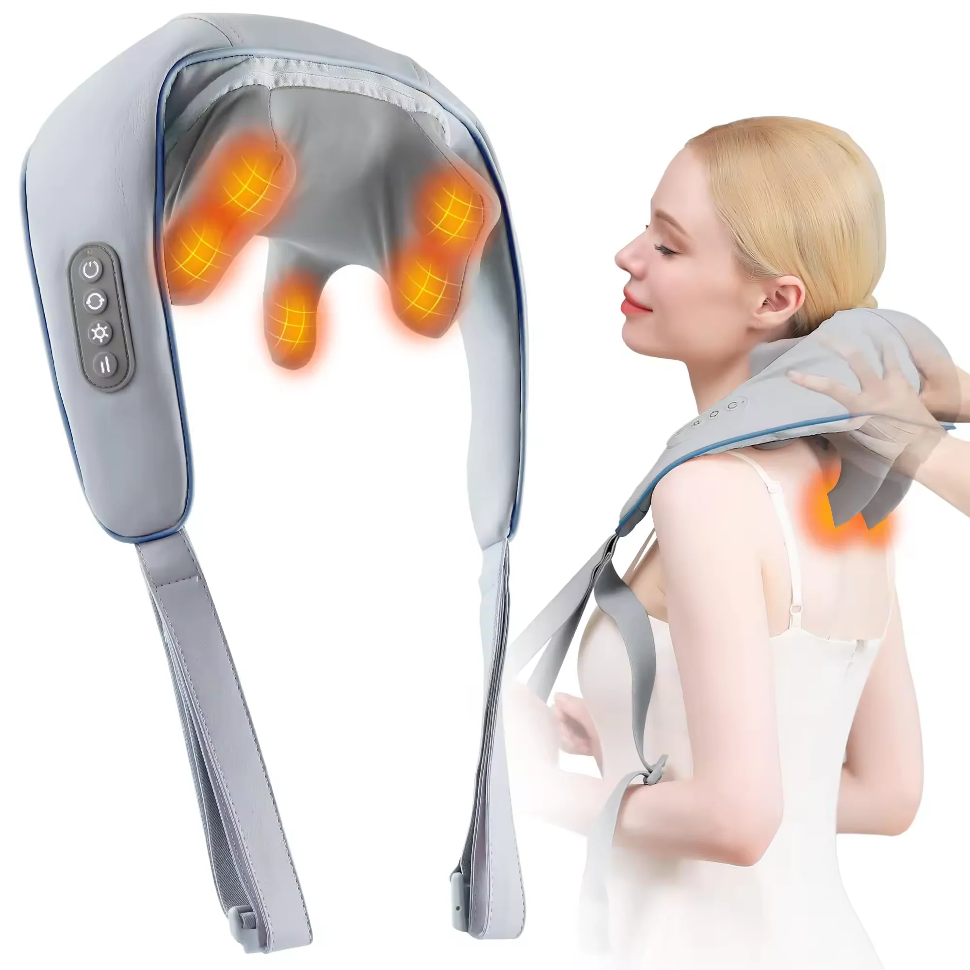 Massageador Elétrico para Pescoço e Ombros com Aquecimento
