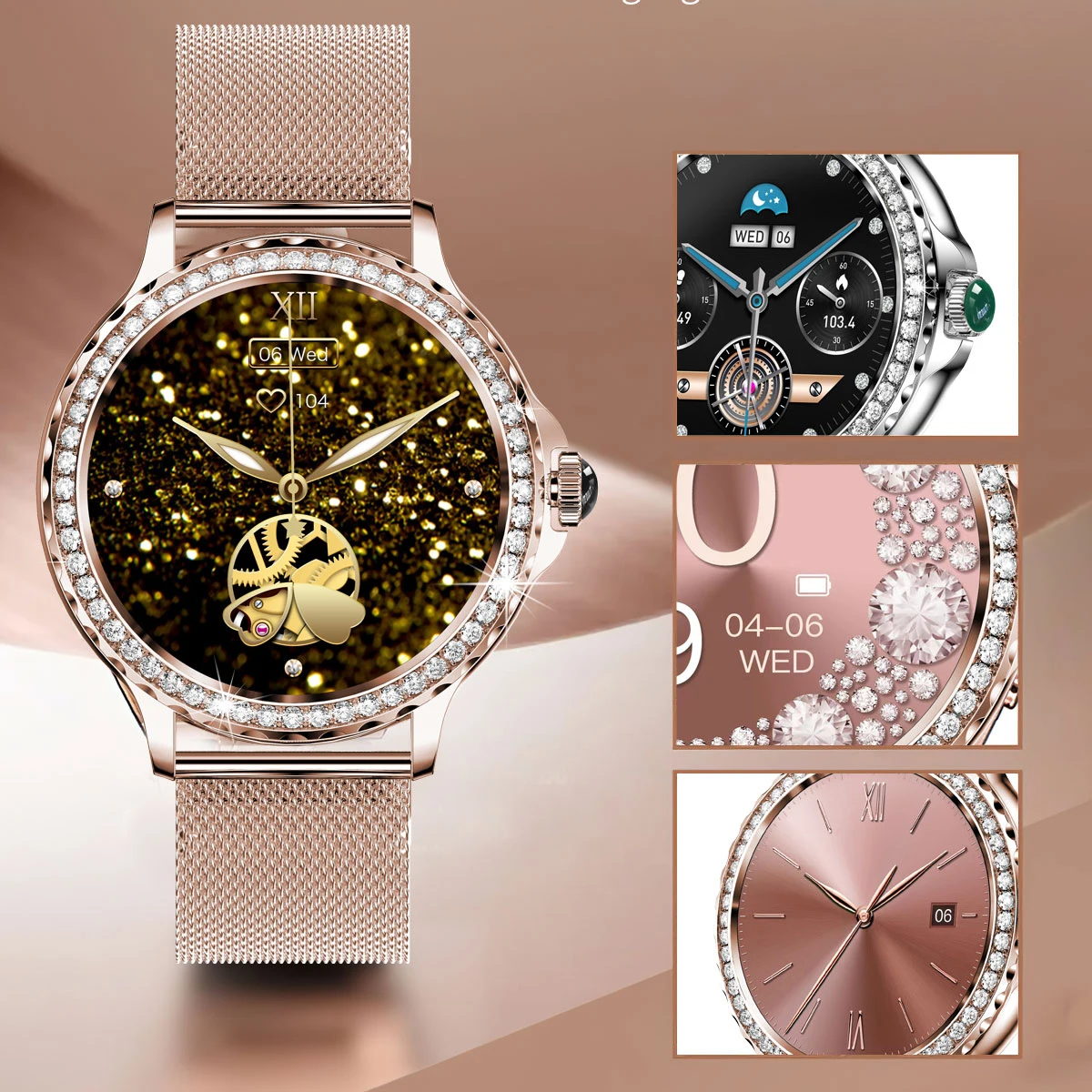 Smartwatch Feminino com Monitor de Saúde e Chamadas Bluetooth - Imagem 6