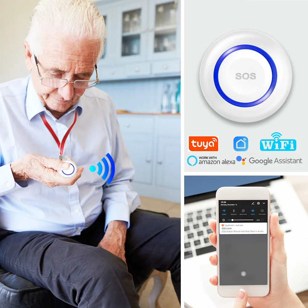 Botão de Pânico SOS Wi-Fi para Alerta de Emergência de Idosos - Imagem 3