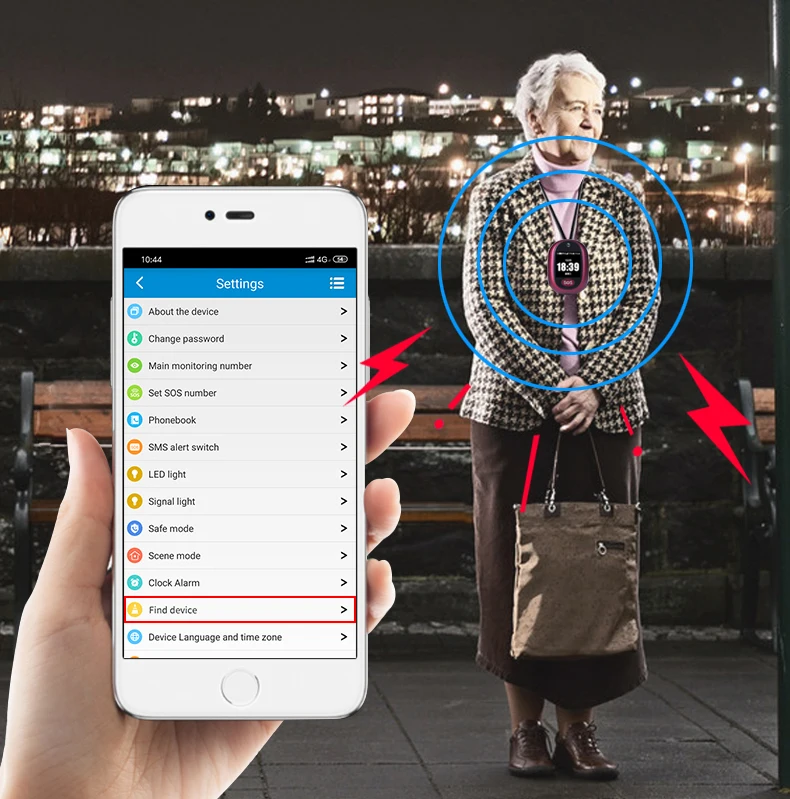 Rastreador GPS 4G com Alarme SOS e Relógio para Idosos - Imagem 3