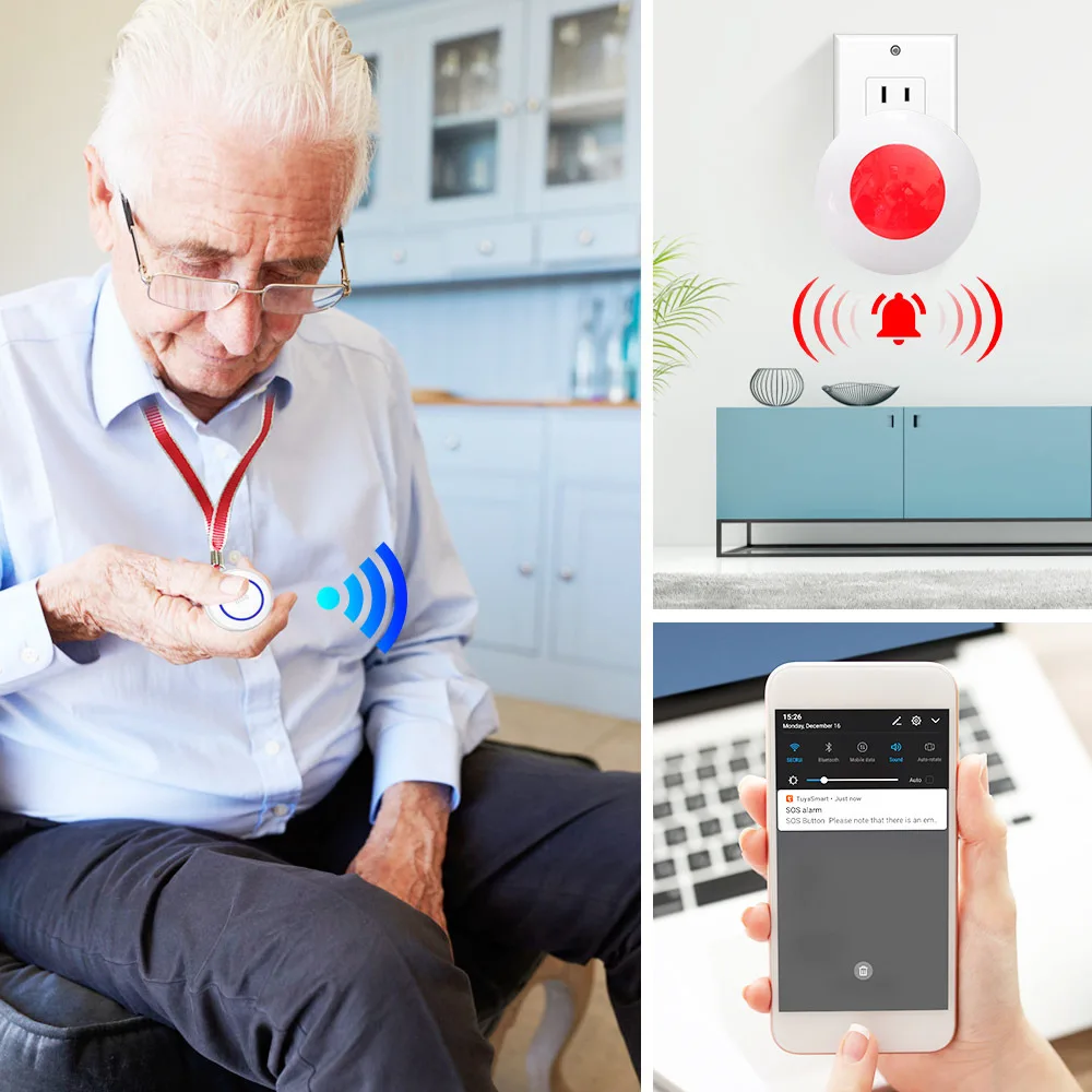 Botão de Pânico SOS Wi-Fi para Alerta de Emergência de Idosos - Imagem 13