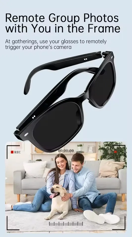 Óculos Inteligentes Bluetooth para Chamadas, Música e Fotos - Imagem 5
