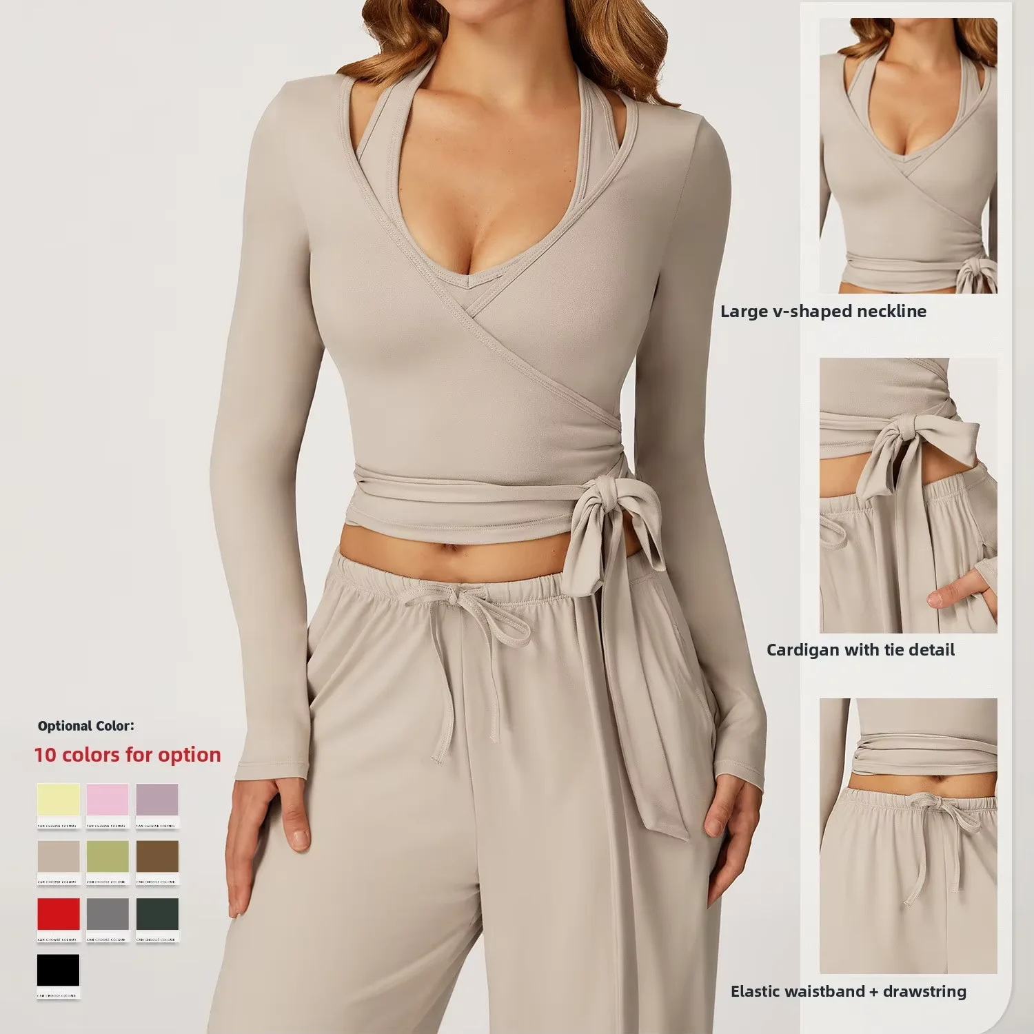 Conjunto Feminino de Manga Longa para Yoga e Atividades Físicas - Imagem 3
