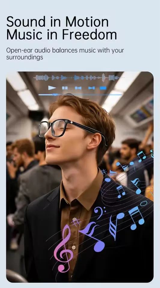 Óculos Inteligentes Bluetooth para Chamadas, Música e Fotos - Imagem 6