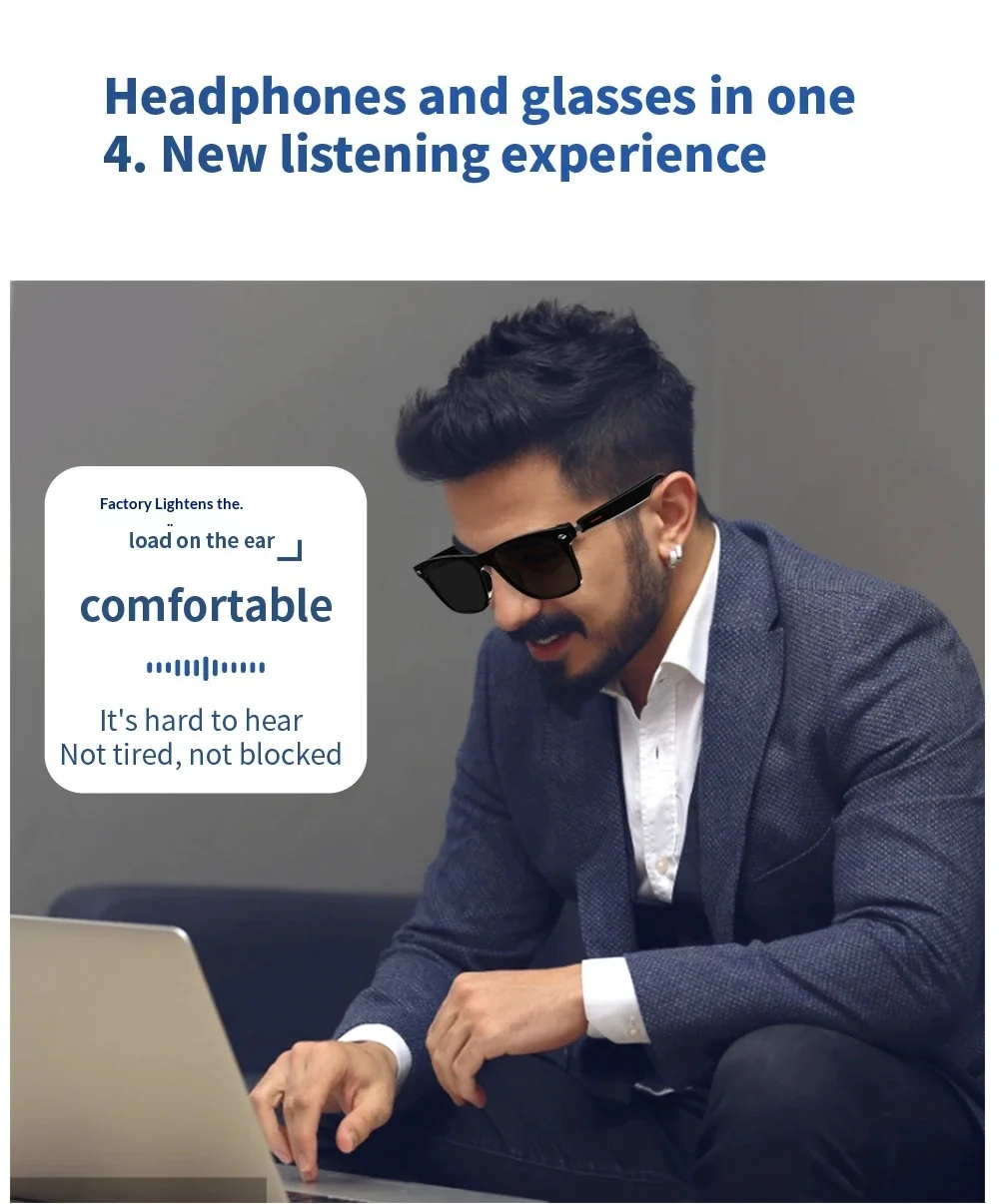 Óculos Inteligentes com Bluetooth para Música e Chamadas - Imagem 18