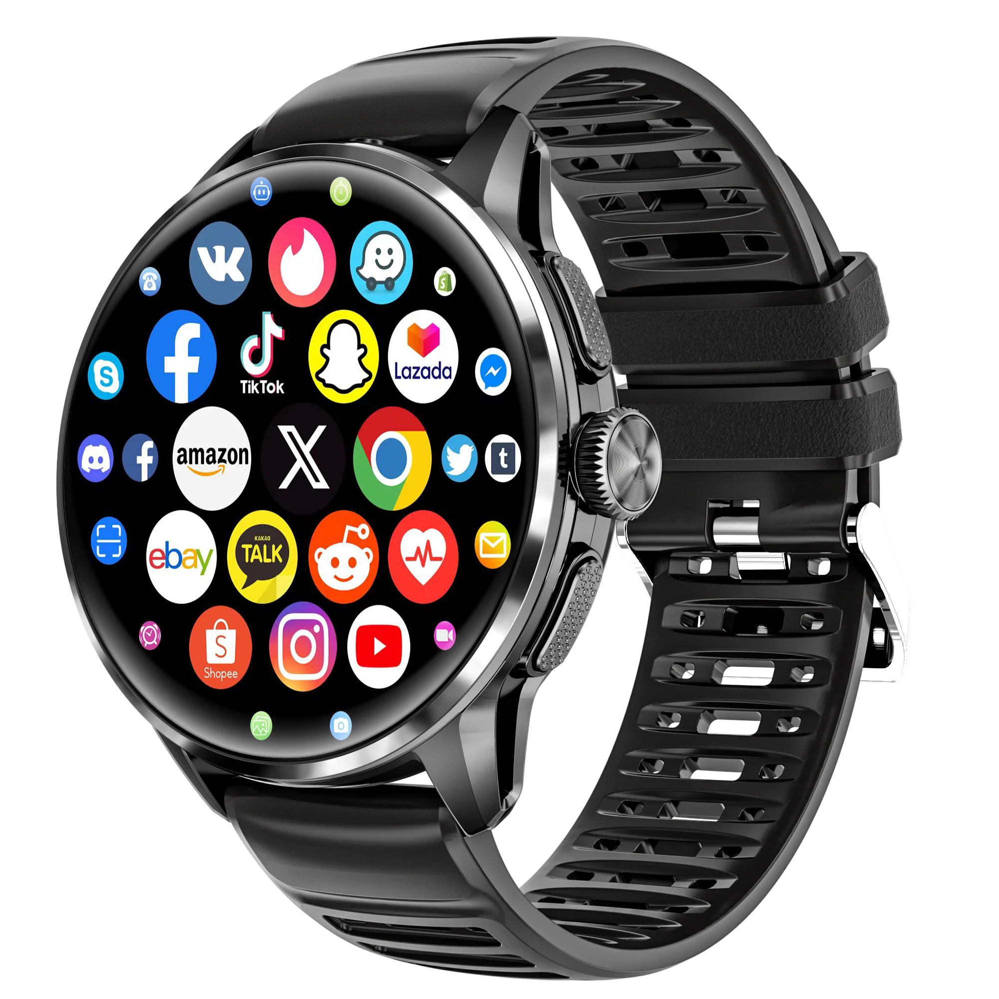 Smartwatch H100 com Cartão SIM para Chamadas e Monitoramento de Saúde