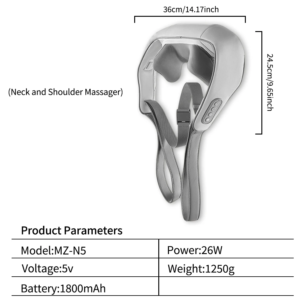 Massageador Elétrico para Pescoço e Ombros com Aquecimento - Imagem 5