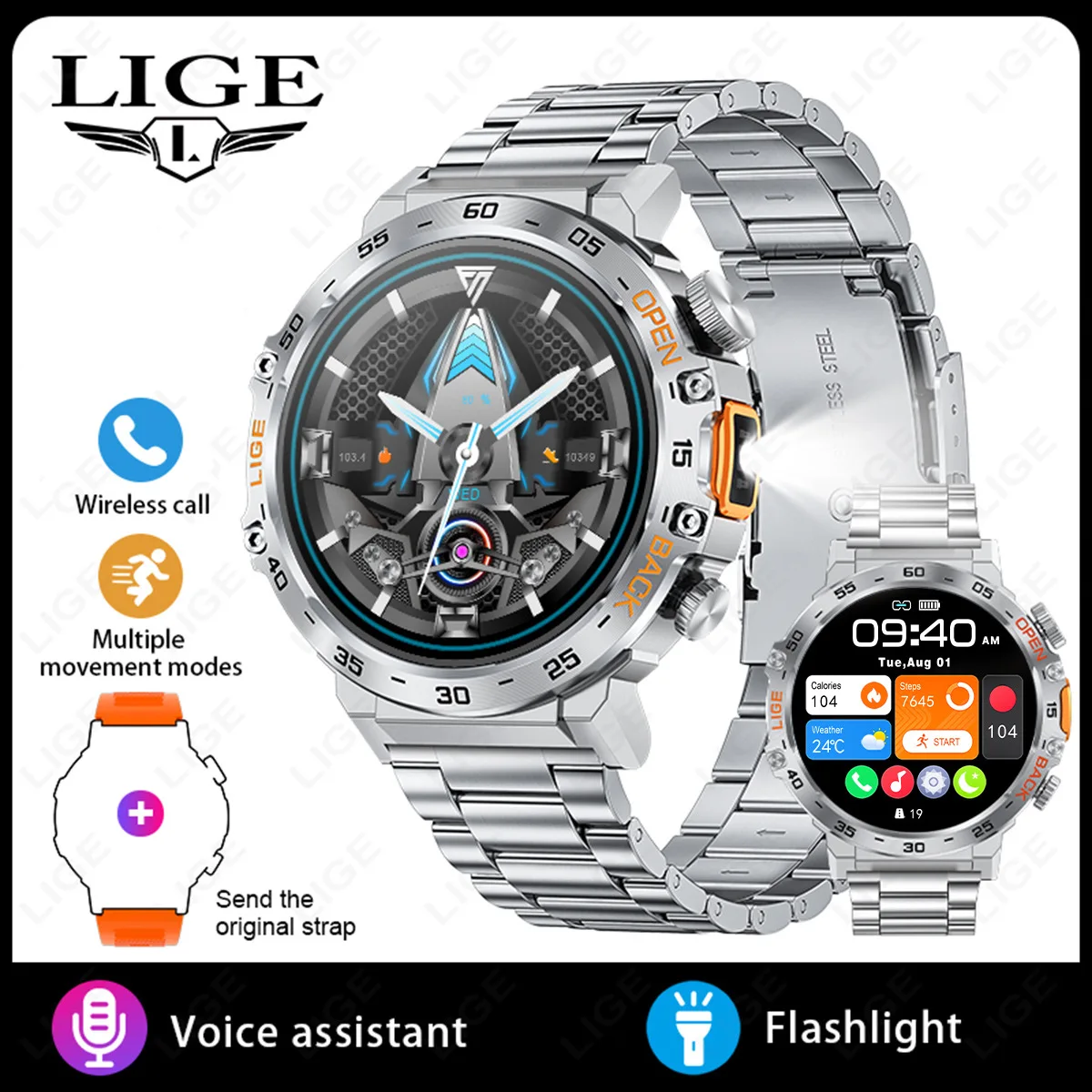 Smartwatch LIGE BW0616 para Chamadas e Monitoramento de Saúde - Imagem 5