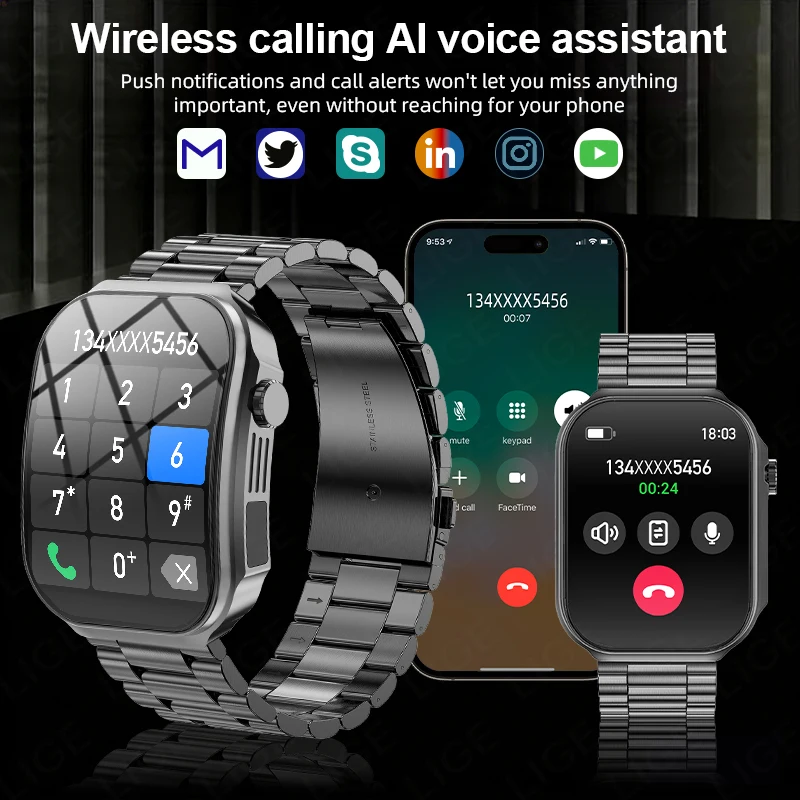 Smartwatch LIGE BWU15 com Monitor de Saúde e Chamadas Bluetooth - Imagem 2