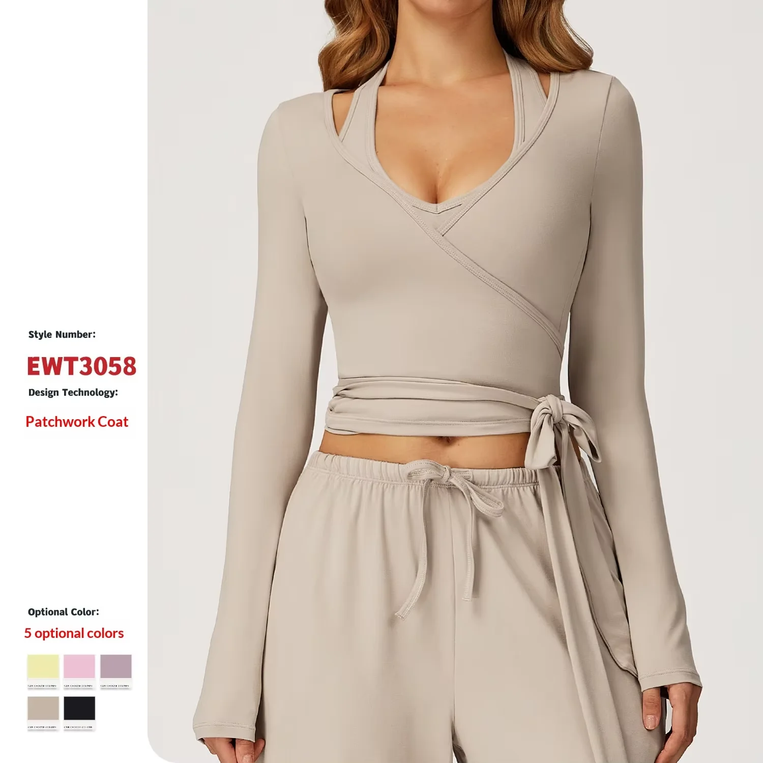 Conjunto Feminino de Manga Longa para Yoga e Atividades Físicas - Imagem 2