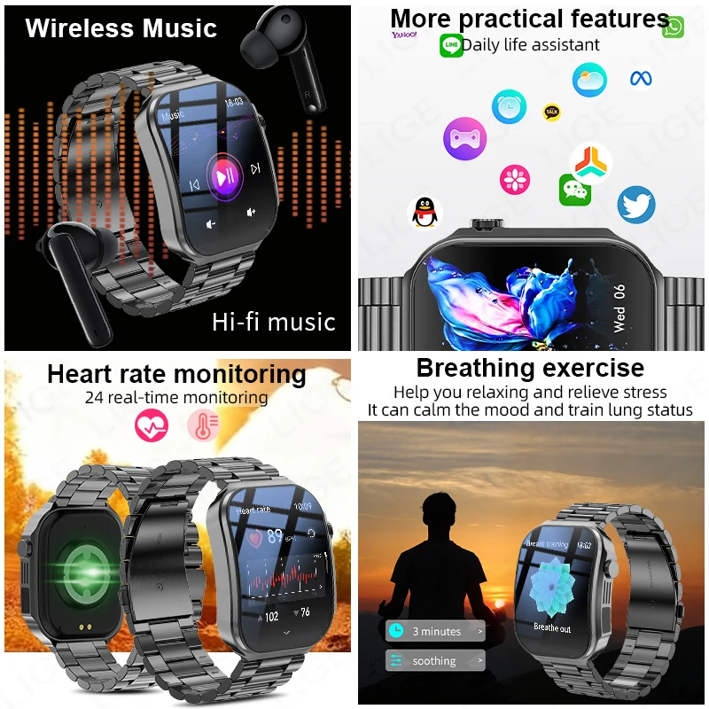 Smartwatch LIGE BWU15 com Monitor de Saúde e Chamadas Bluetooth - Imagem 3