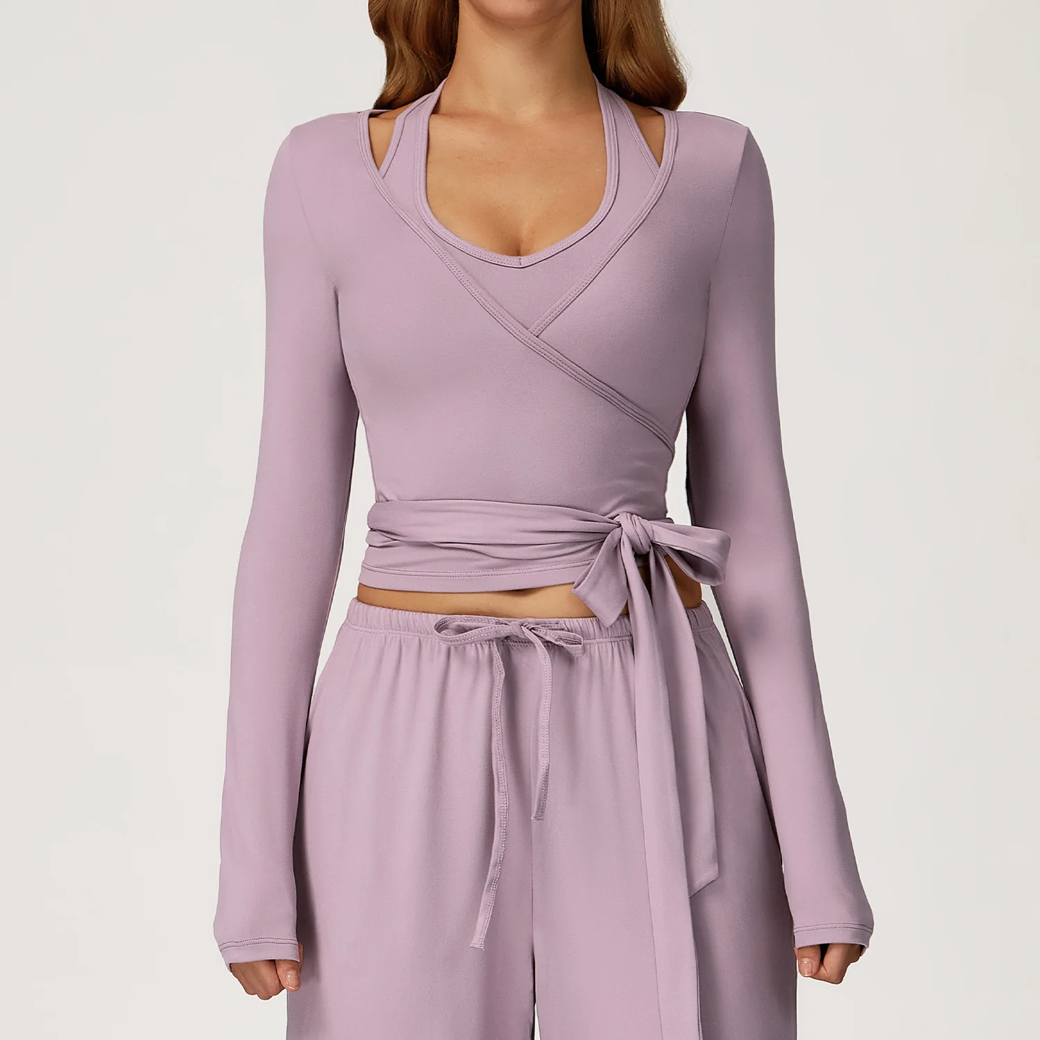 Conjunto Feminino de Manga Longa para Yoga e Atividades Físicas - Imagem 9