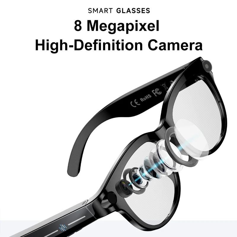 Óculos Inteligentes com Câmera para Fotos, Vídeos e Tradução - Imagem 3