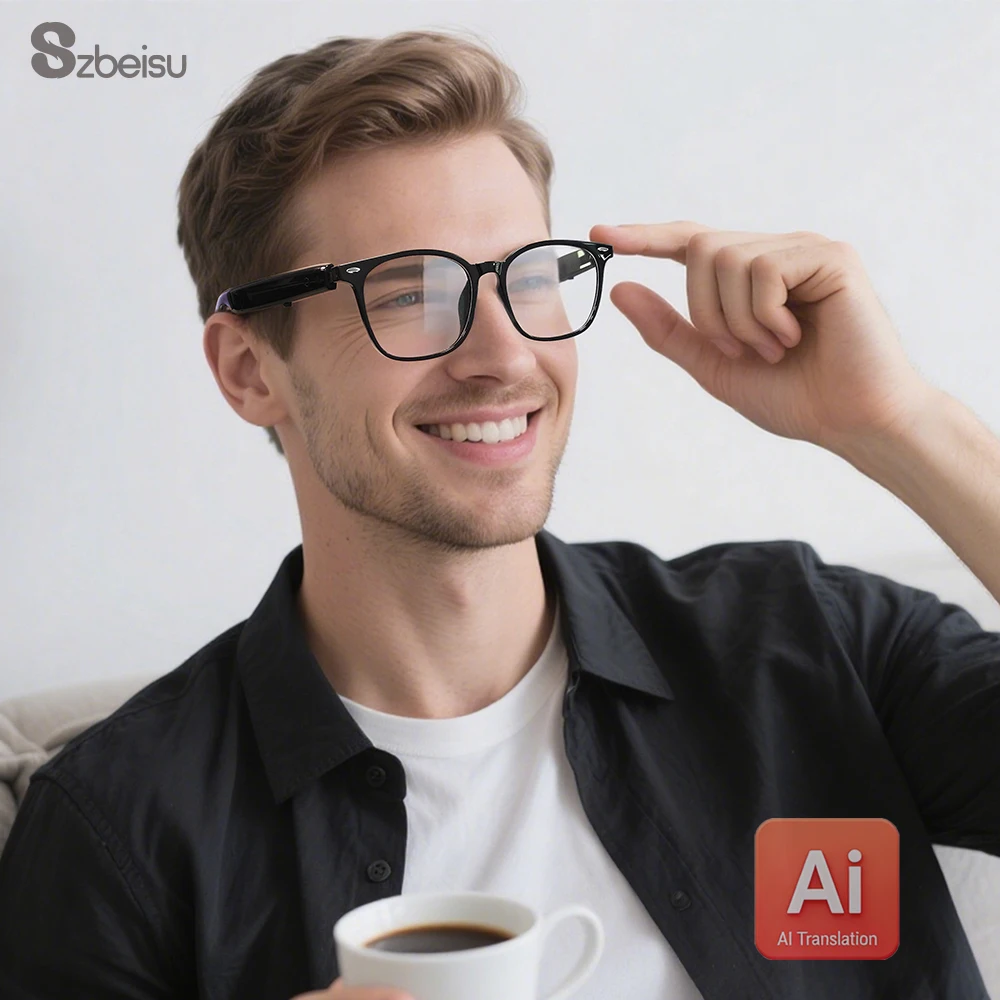 Óculos Inteligentes F16 para Tradução por IA e Chamadas Bluetooth