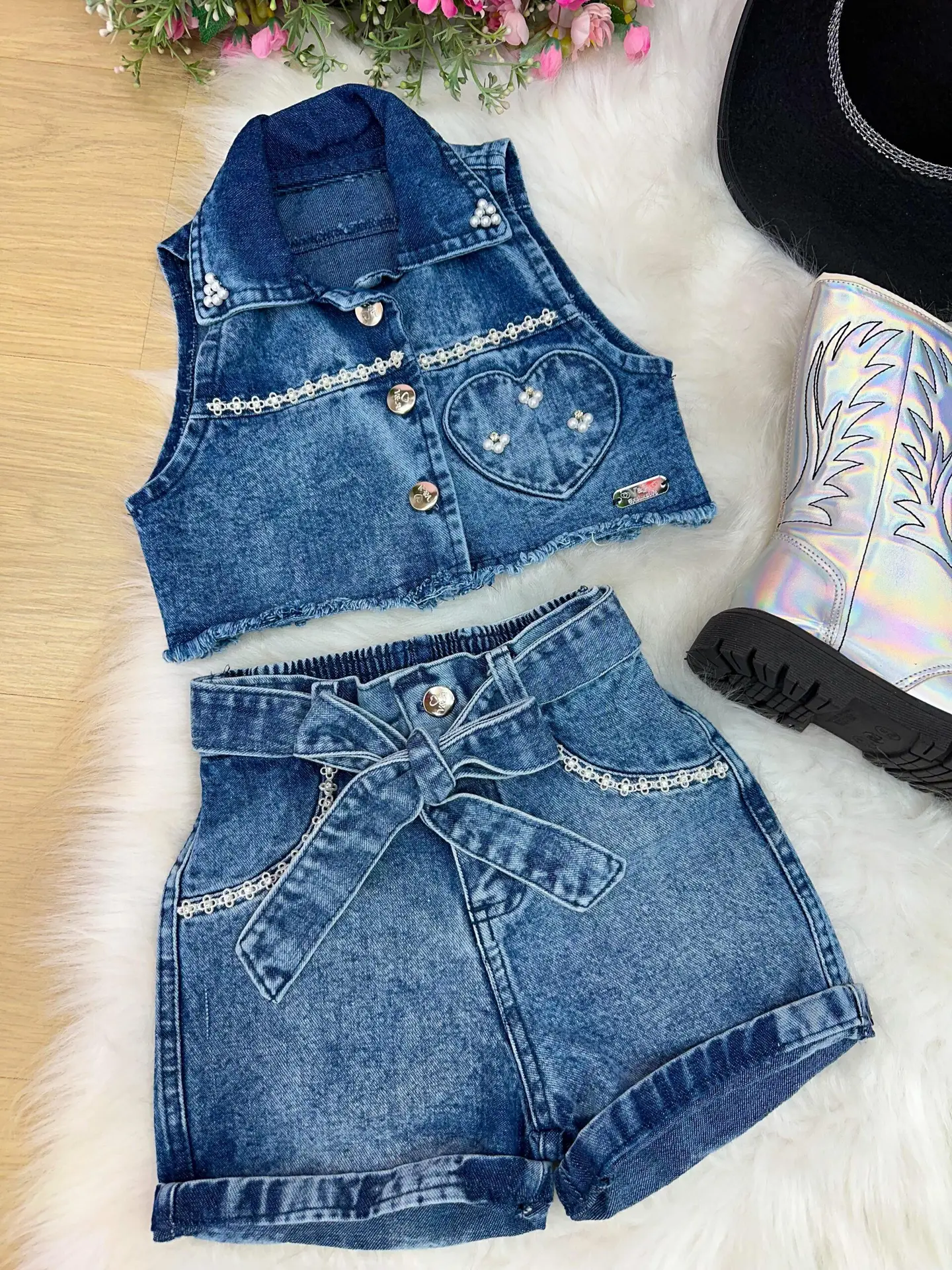 Conjunto Blogueirinha Boiadeira Marcely Jeans