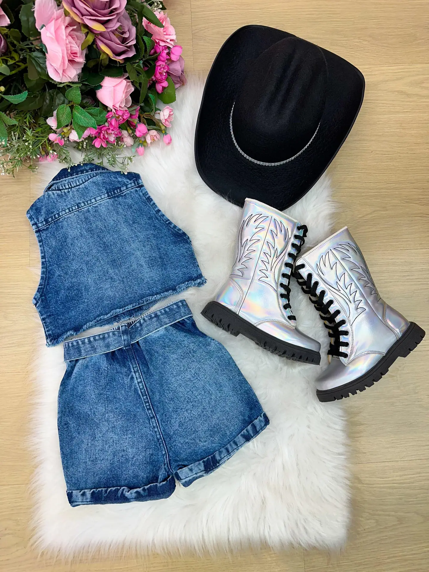 Conjunto Blogueirinha Boiadeira Marcely Jeans - Imagem 4