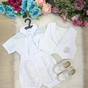 Conjunto Social Miss Cherry Matias Shorts Branco