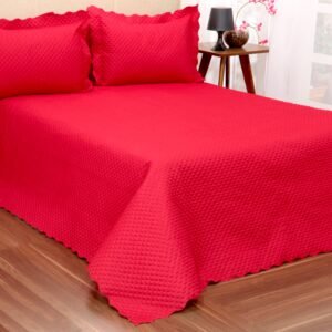 Kit Cobreleito Classic Queen 03 pçs Vermelho
