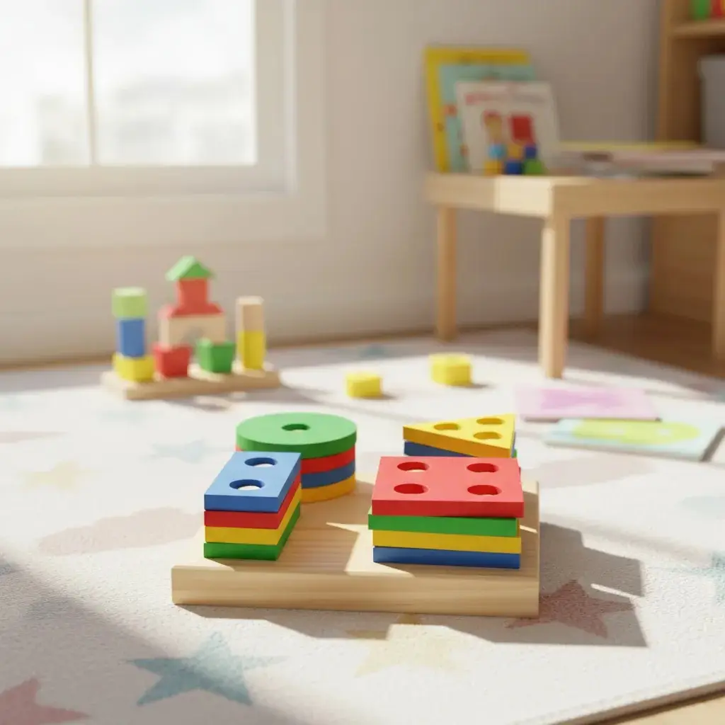 Formas Geométricas Brinquedo Educativo Infantil em Madeira e EVA Pedagógico - Imagem 4